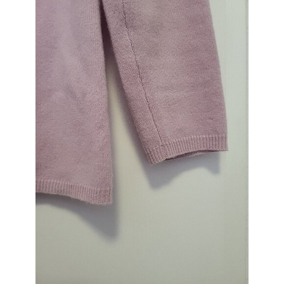 Magaschoni Cashmere Womens Sweater Beaded Trim Lavender Small - Picture 4 of 8